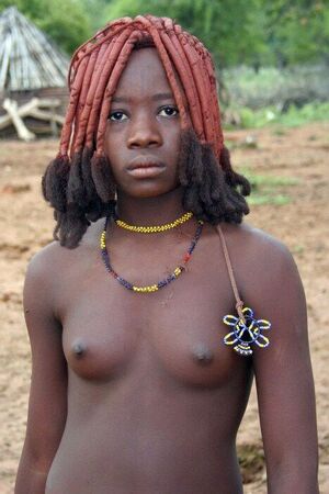 Wild young Aborigines. Naked african teens, a village on the prairie, nigga tits